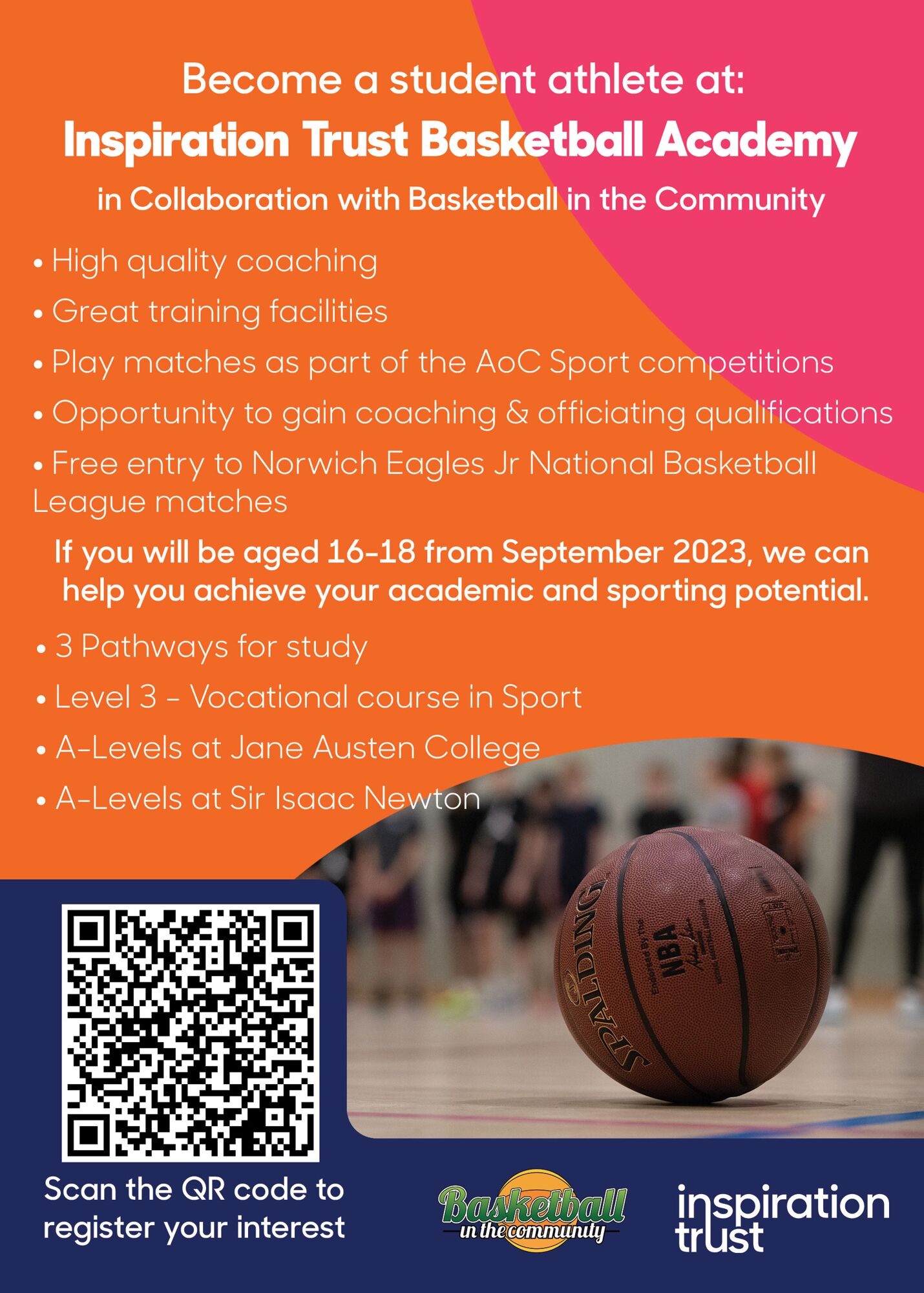 A5 Flyer IT Basketball Academy   QR Code