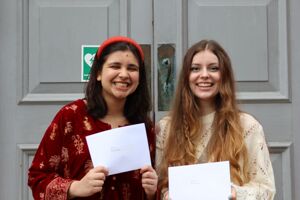Alina and Samanta KES ALevel Results